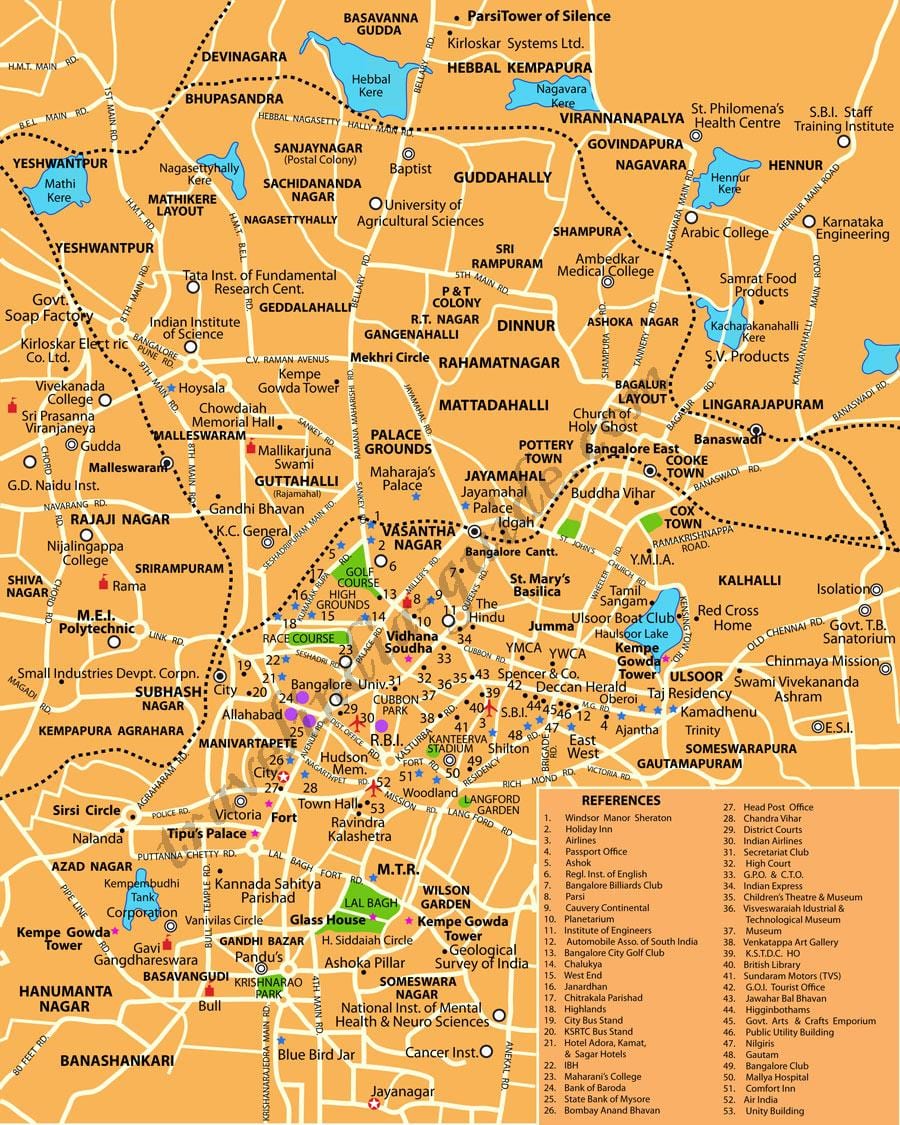 Бангалор на карті