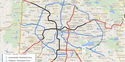 Ділянка метро намма 3 маршрут на карті